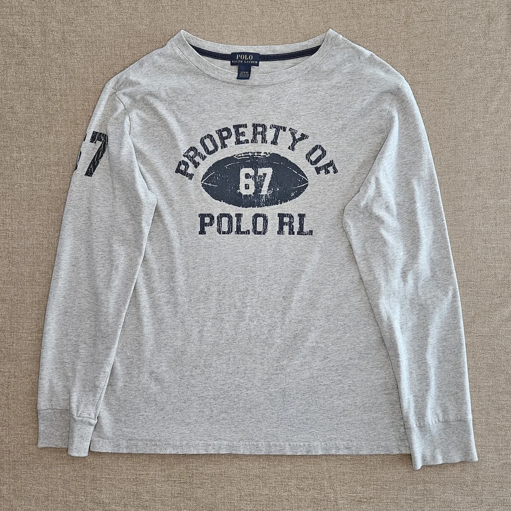 Polo by Ralph Lauren Light Gray Graphic Long Sleeve Tee - Picture 2 of 6